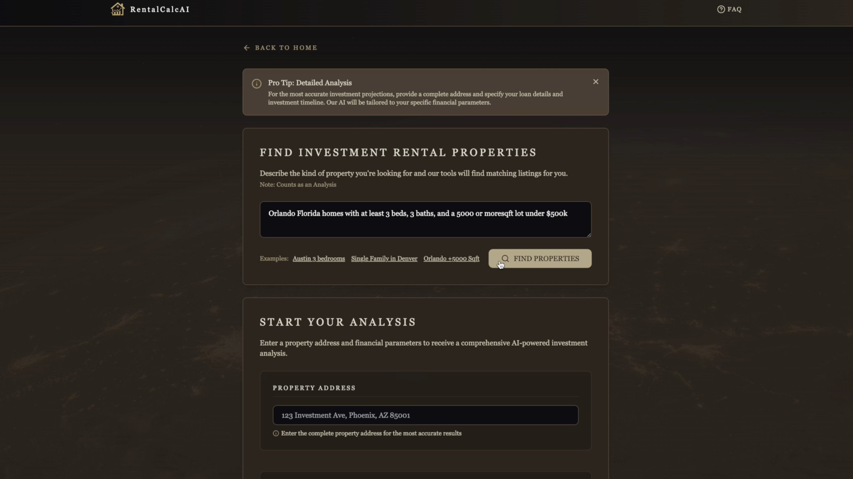 Search for Properties Overview